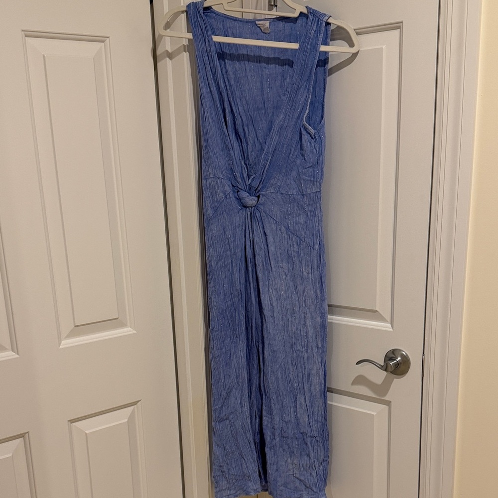 Surf Gypsy Sleeveless Knot-Front Jumpsuit in Periwinkle Blue